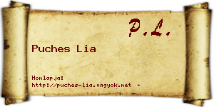 Puches Lia névjegykártya